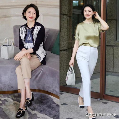  阔腿裤已经过时了,今夏流行卡其灰裤5060岁的女人更年轻