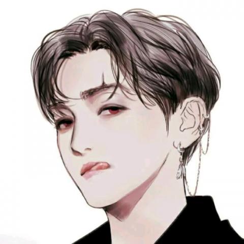  二次元高冷侧脸男头像