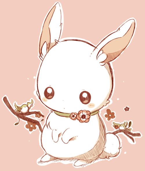  动物萌物插画壁纸兔子