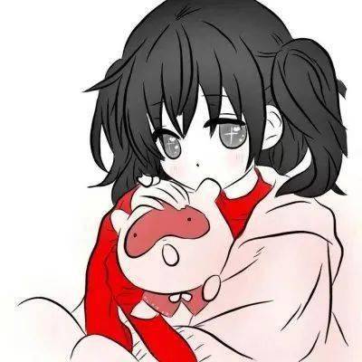  红色系动漫女生头像