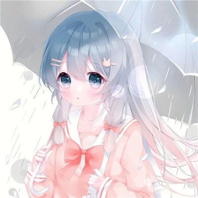  下雨天打伞少女心动漫头像图片,二次元唯美图片欣赏