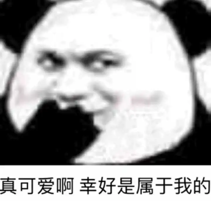  熊猫头表情包必须爱我,没有选择