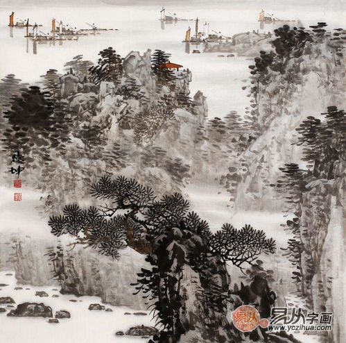  林德坤写意山水画作品赏析挥毫笔墨尽显山水气势