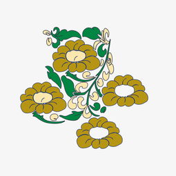  四朵手绘的植物花卉下载图片素材其他格式下载装饰图案大全
