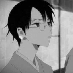  冷酷帅气黑白动漫男生头像