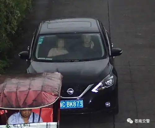  苍南交警高清监控拍下违法司机车牌和脸部表情清清楚楚