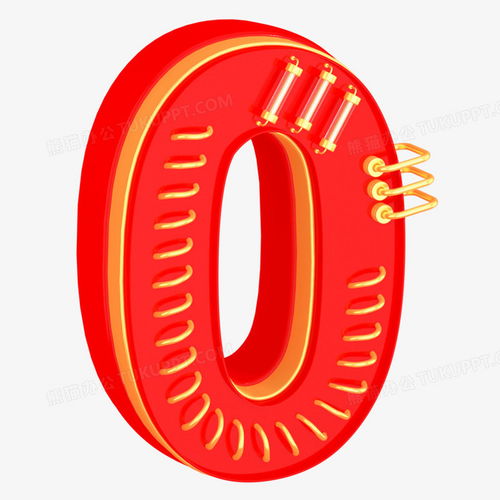 红金简约c4d立体创意数字0艺术字png图片素材免费下载艺术png20002000像素