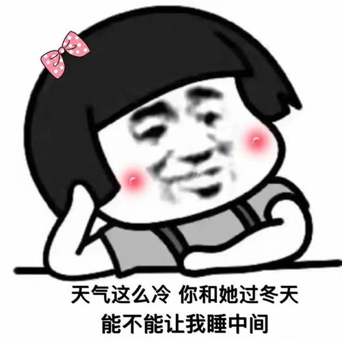  可爱沙雕表情包天气这么冷,你和他过冬,能不能让我睡中间