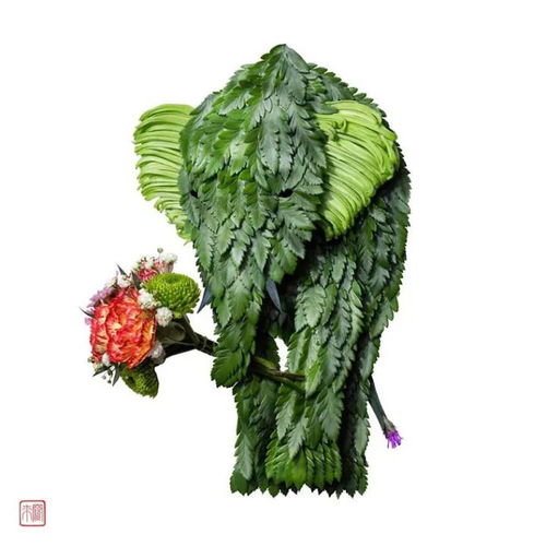  艺术家用花卉制作动物肖像雕塑,造型逼真,每一个都独一无二