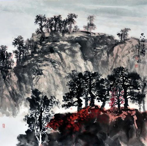  明心见性吴放的山水小品画