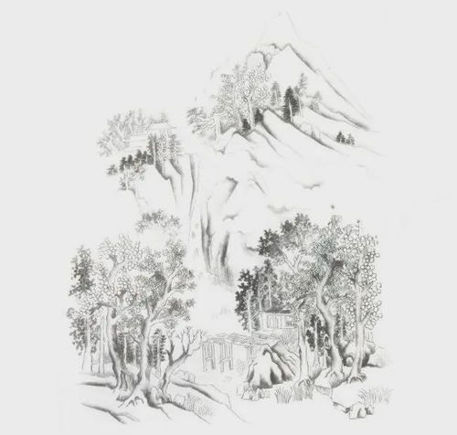  楠溪江小青绿山水画写生画法