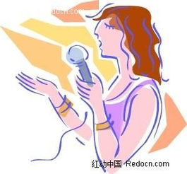  唱歌的美女歌手手绘图ai素材免费下载编号2332824红动网