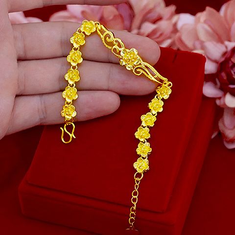  正品老鳯祥金手链女纯9999真金手镯招财真金手链转运珠金手链
