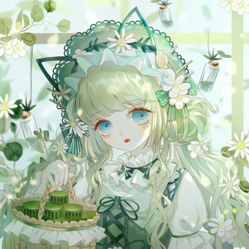  女生动漫头像绿色系列生活的温柔总会哒哒哒的跑进你怀里的