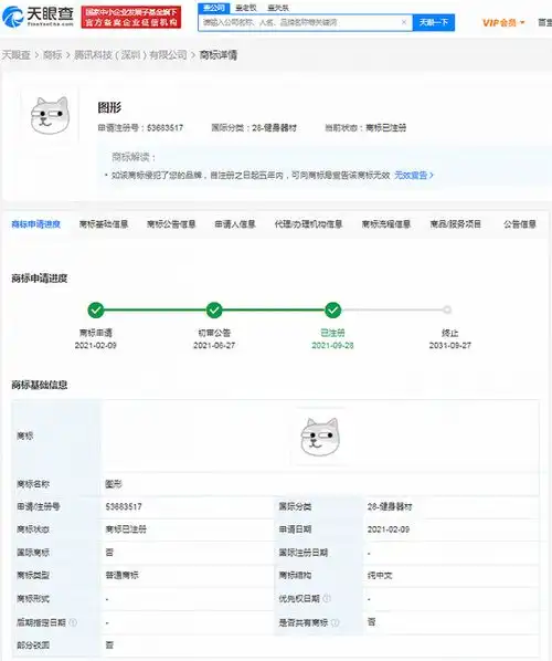 腾讯成功注册狗头表情包图形商标