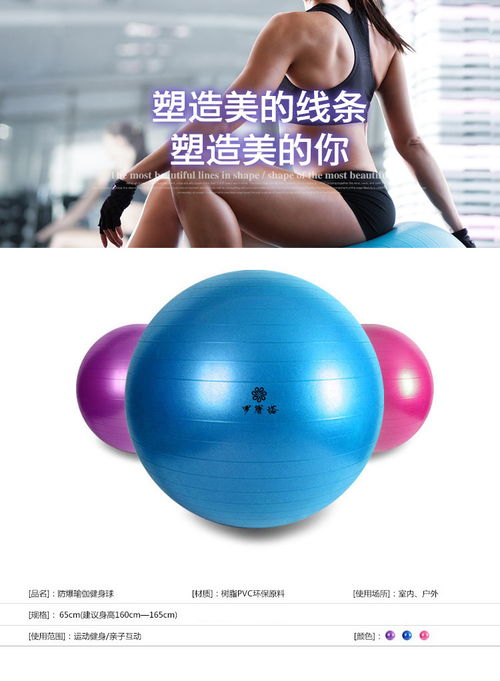  罗赛塔瑜伽健身球d65cm含高级脚踏式打气筒,专用气拔加厚健身球男女通用弹力球