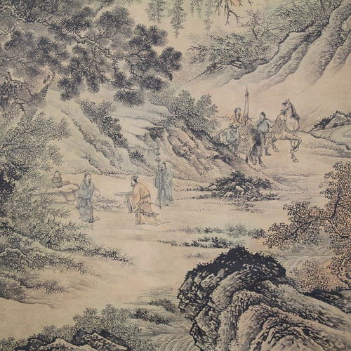  精品仿古老字画书法国画山水画墙挂画名人字画居家装饰懂六人