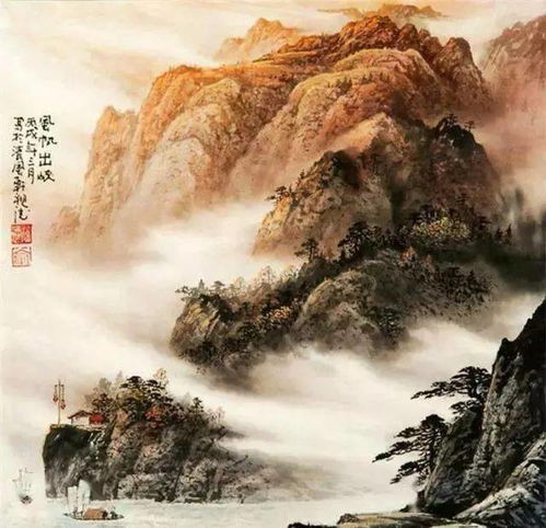  国彩山水画,美景尽收眼底