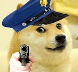  表情包神烦柴犬拿枪表情包