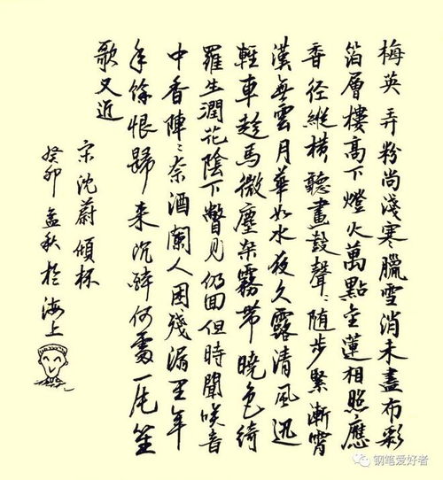  宋代沈蔚倾杯钢笔字练字打卡作业欣赏