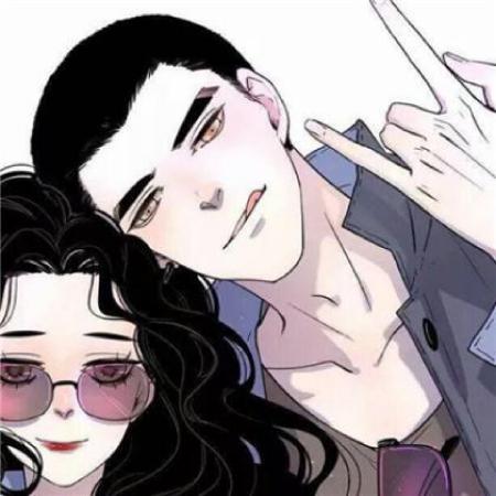  手绘情侣头像一男一女动漫,在一起是注定的缘分
