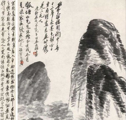  如何鉴定送拍齐白石楼阁雨中春立轴,少白汤发周说,看山水的画法