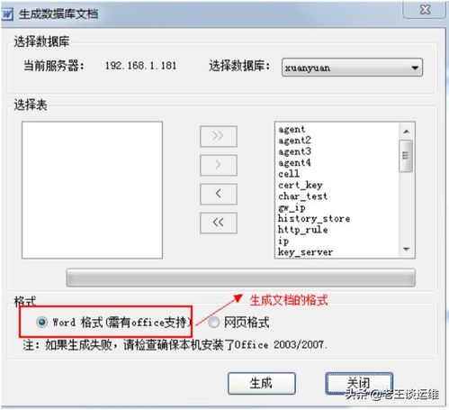  字典生成数据字典文档自成工具,一键生成,效率倍增