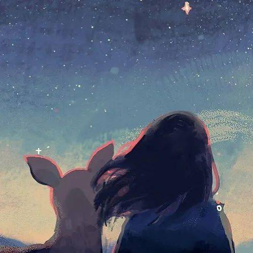  藏匿星空的温柔动漫女生头像