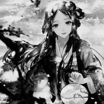  古风黑白女生头像