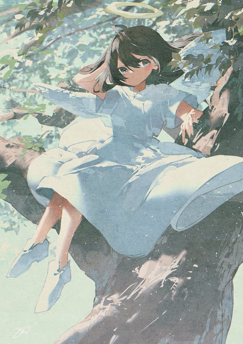  potg插画师当我开始明白画画的意义,我成为了自己整体上是水彩二分法,略微粗糙的笔刷和画面质感恰好给人一种岁月静好的感觉,用大量噪点运用像胶片一样有一种朦胧地故事感,而二分法强烈地光影和动态设计特别是头发以及自然景象又使得画面有一种生命