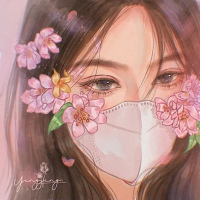  2023最新浪漫戴口罩女生动漫头像