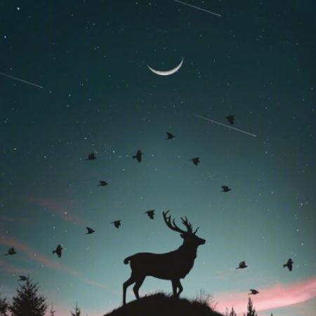  唯美风景头像少女心星空有意境的