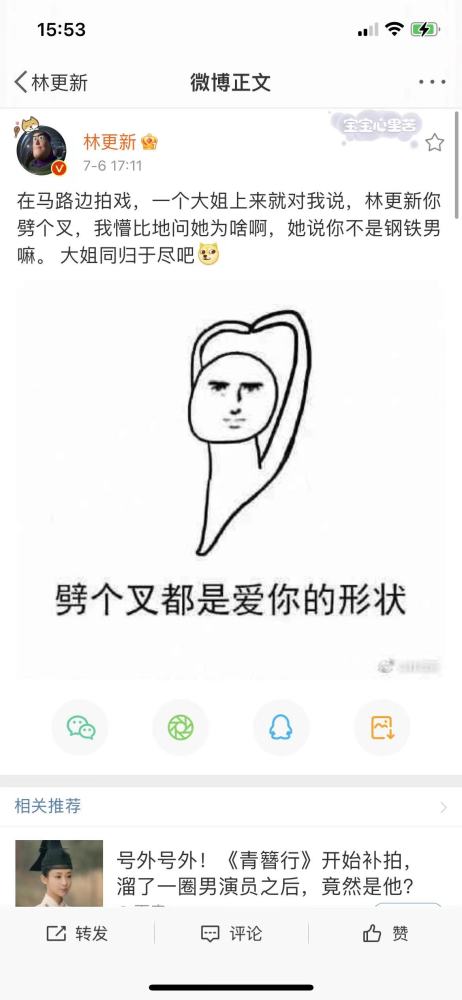  人狠话不多林更新晒怼脸自拍,粉丝你又不是那个半遮面抱琵琶的美女