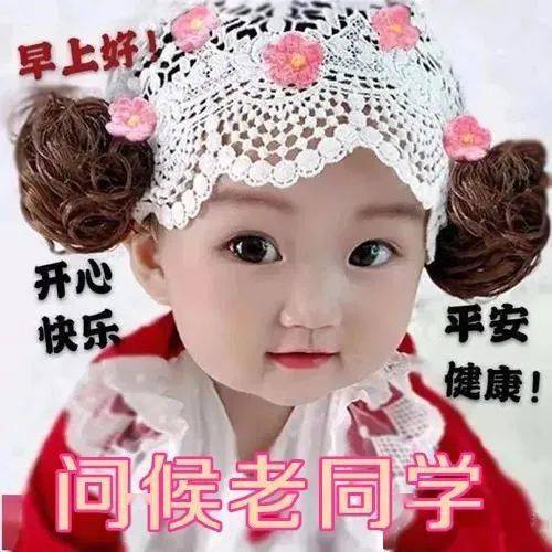  早上好表情包,问候老同学,我们一起向快乐出发