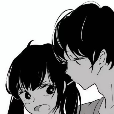  黑白色情侣头像