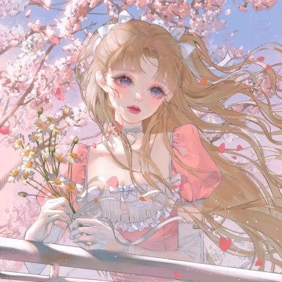  超仙唯美带花女生动漫头像图片