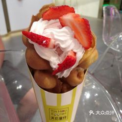  天后蛋仔新光天地店的草莓冰淇淋蛋仔好不好吃用户评价口味怎么样重庆美食草莓冰淇淋蛋仔实拍图片大众点评