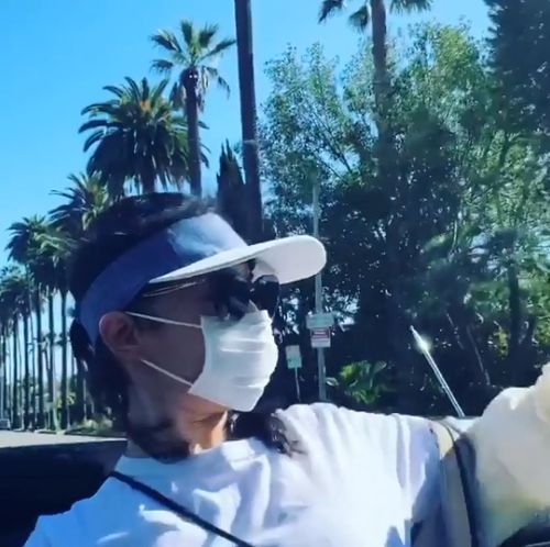  组图刘亦菲自我隔离后首次出门戴口罩享受阳光