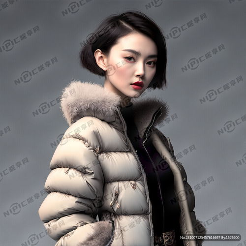  ai创作图短款羽绒服女装模特漂亮时少女nipic.com