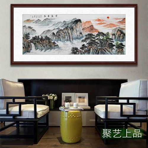  刘辉山水画国画紫气东来赏析寓意超好