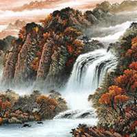  微信头像鸿运山水图片吉祥鸿运山水画头像