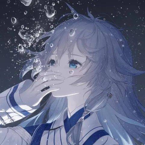 蓝色水系女生头像动漫