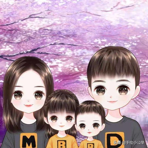  换个头像吧,一家四口q版全家福头像,可爱好看,儿女双全