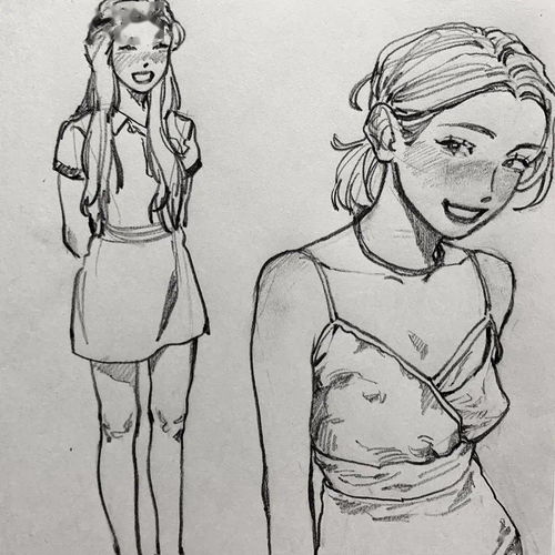  速写女孩,也太好看了吧,抱走当头像