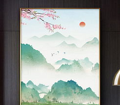  鸿运当头山水装饰画图片下载