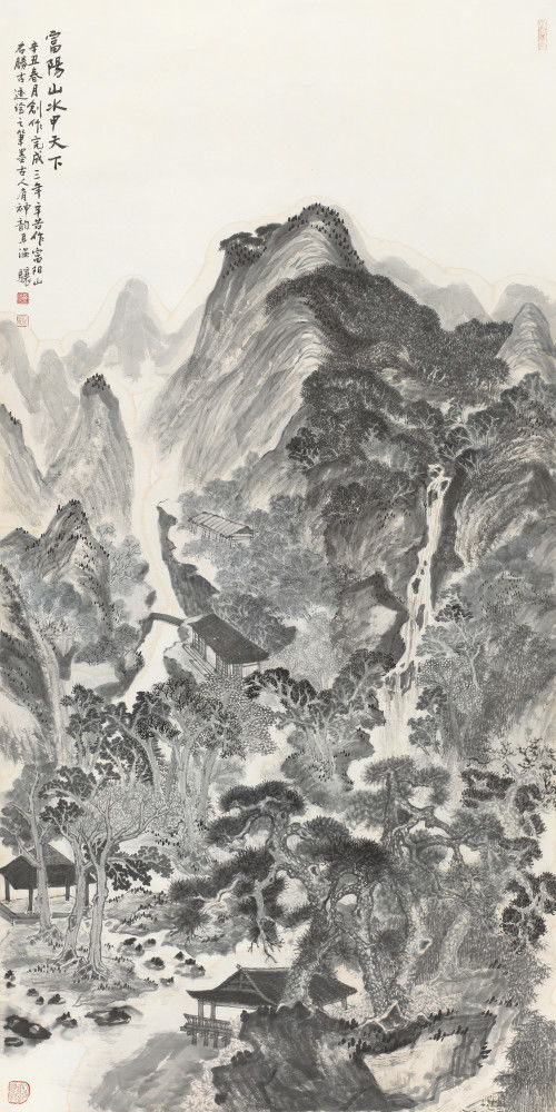  寄情于山水之间温骧山水画