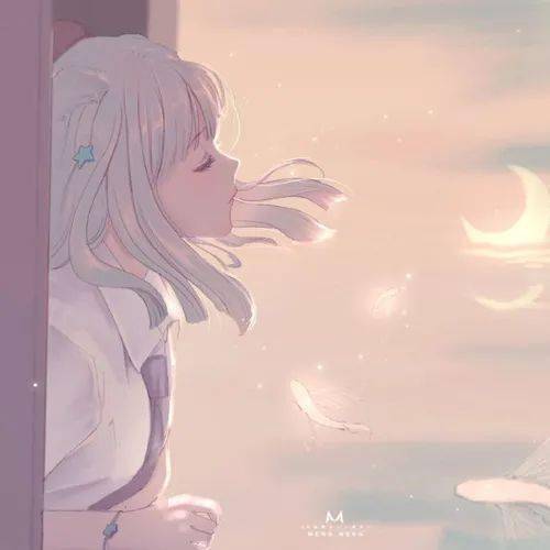  藏匿星空的温柔动漫女生头像