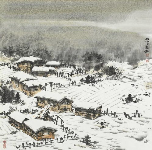  山水画入门雪景的画法
