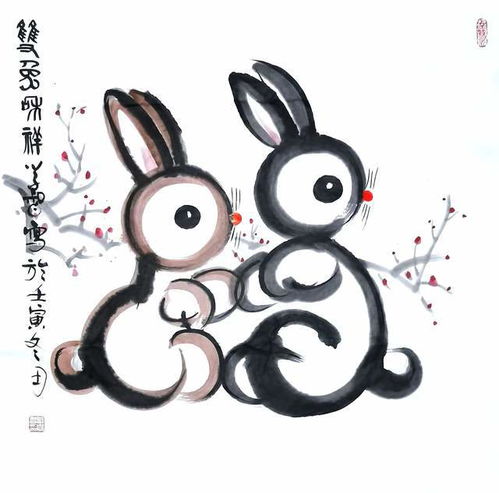  2023喜兔迎新张学智印象岩画十二生肖玉兔呈祥系列作品欣赏