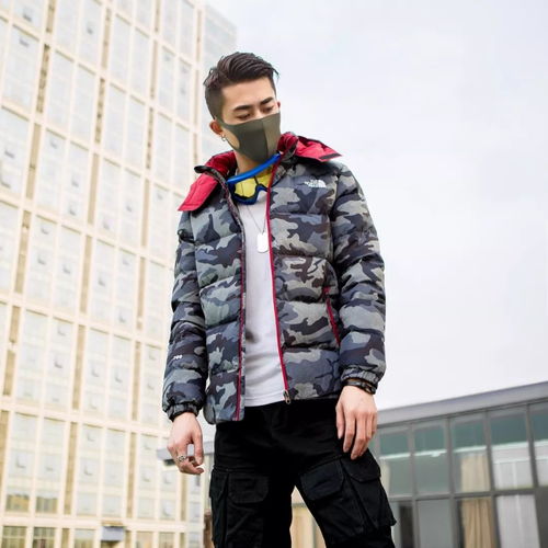  国标90绒,经典男款劲爆款,官网同步thenorthface北面迷彩羽绒服ykk客供拉链岛国订单